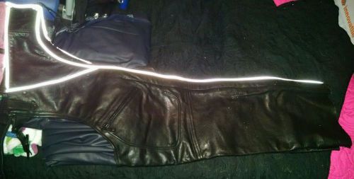 Unisex leather motorcycle chaps