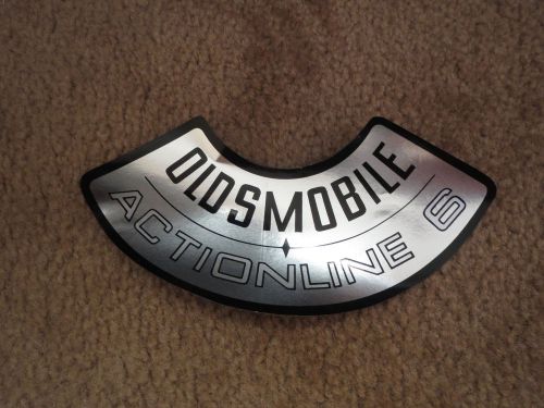 1966 – 1970 oldsmobile actionline 6 250 6 cylinder air cleaner top lid decal sti