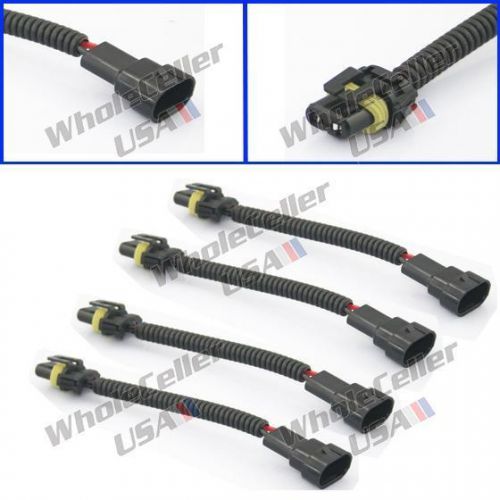 2 pairs 9006 hb4 extension male n female wiring harness sockets right/left