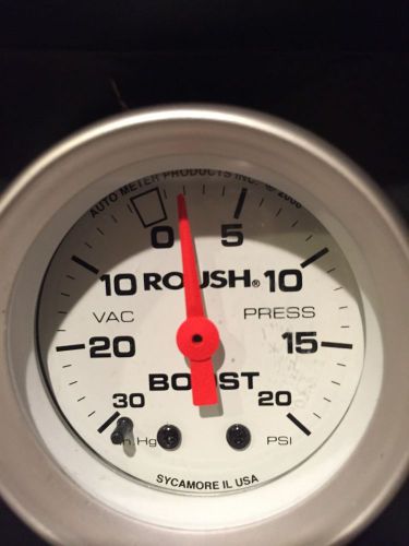 Roush performance mustang auto meter mechanical vacuum boost gauge white