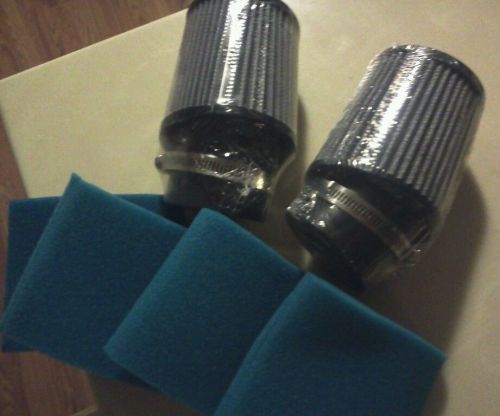 2 new racing go kart air filters 3 1/2 x 4 and 4 new pre-filters briggs clone