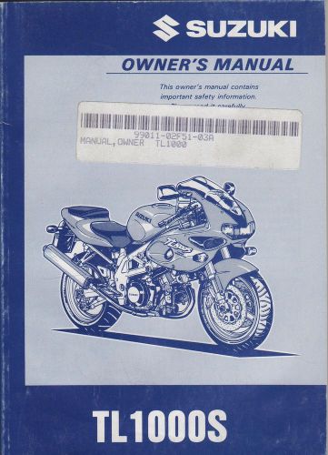 1997 suzuki motorcycle tl1000s owners manual p/n 99011-02f51-03a (101)
