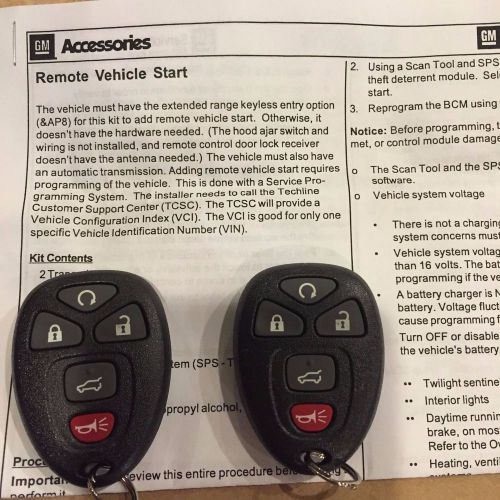 Gm #19154444 keyless remote start kit w/code for tahoe,suburban,yukon,yukon xl