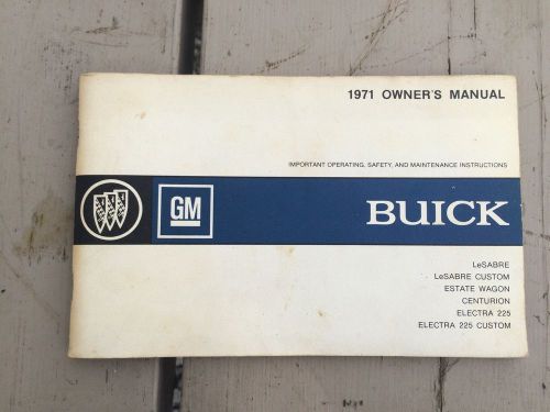 1971 buick owners manual