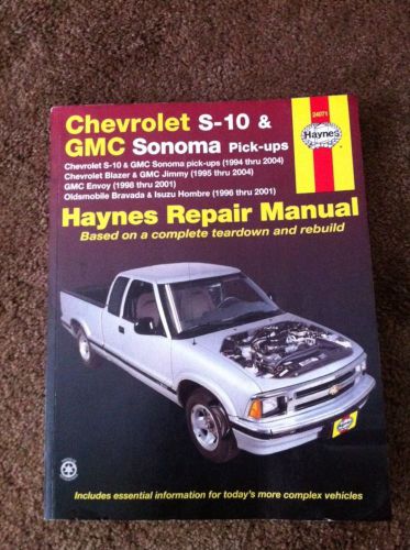 Chevrolet s10 gmc sonoma pickup haynes repair manual free shipping