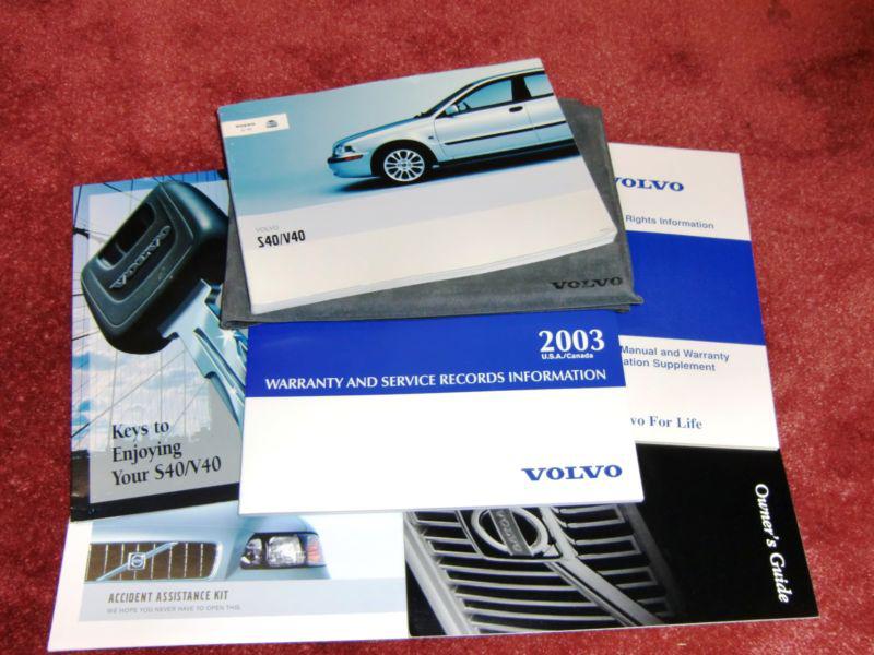 ★★ 2003 volvo s40 / v40 owners manual portfolio 03!! ★★