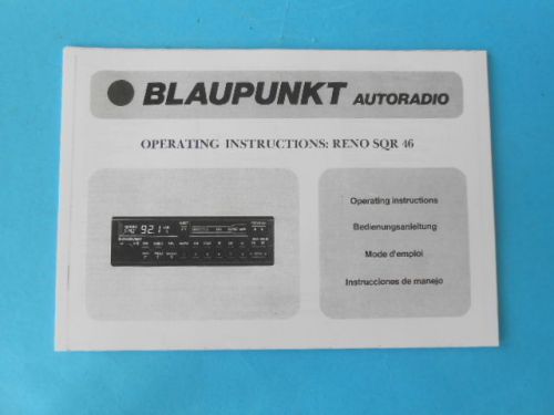 Blaupunkt reno sqr 46 operating instructions manual classic 1980&#039;s porsche 911