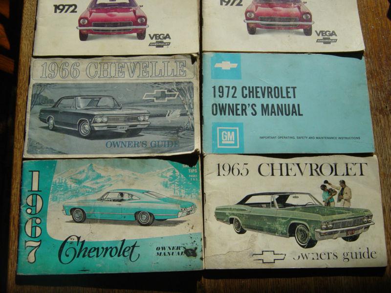 7 vintage chevy manuals 65,66chevelle,67,72 and 2 72 vega