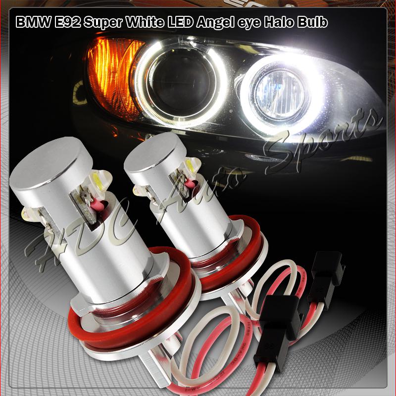 Ultra bright 7000k white led 3w angel eye halo rim bulb pair e82/e87/e90-e93/e60