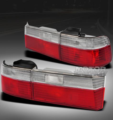 1990-1991 honda accord sedan 4dr tail brake lights rear lamp jdm red/clear pair