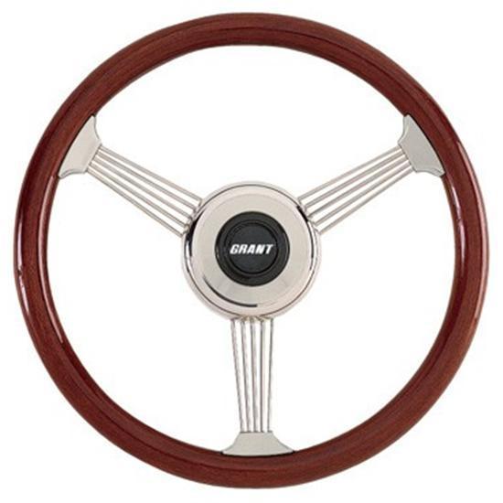 New grant 14-3/4" classic style banjo mahogany wood rim steering wheel