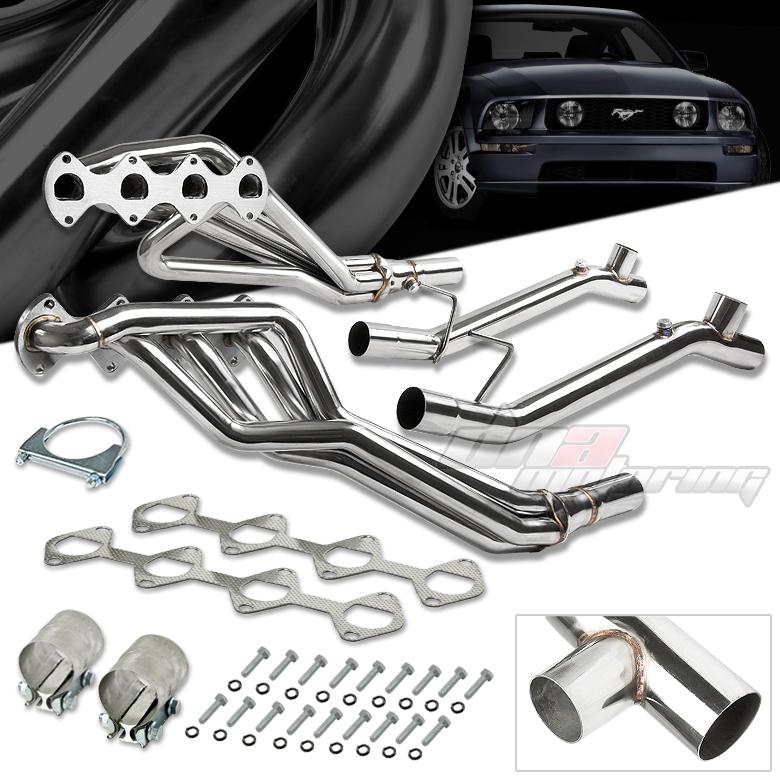 05-10 ford mustang gt 4.6l v8 stainless steel 8-2-1 racing header+y-pipe/exhaust