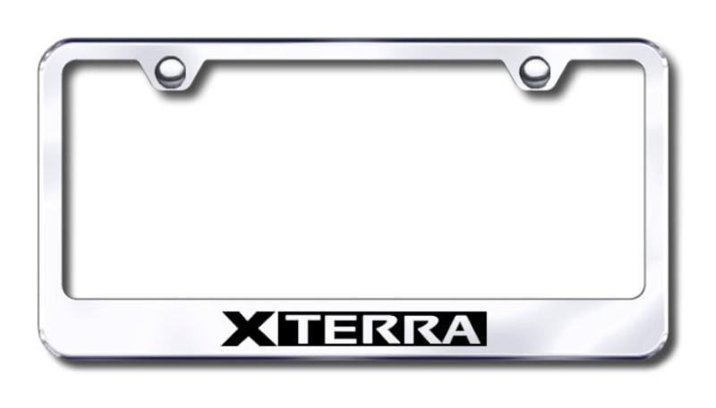Nissan xterra  engraved chrome license plate frame -metal made in usa genuine