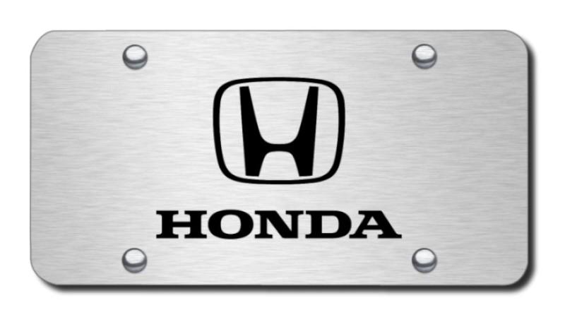 Honda laser etched on brushed stainless license plate made in usa genuine