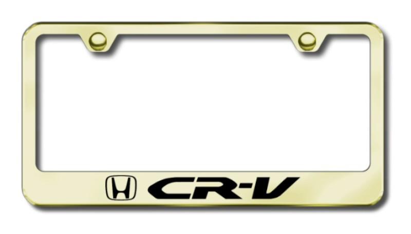 Honda crv  engraved gold license plate frame -metal made in usa genuine