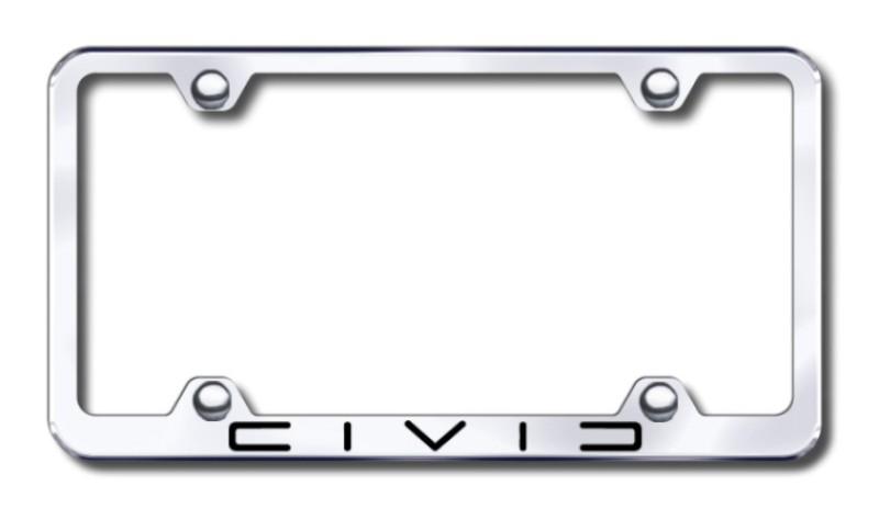 Honda civic (reverse c) wide body  engraved chrome license plate frame made in