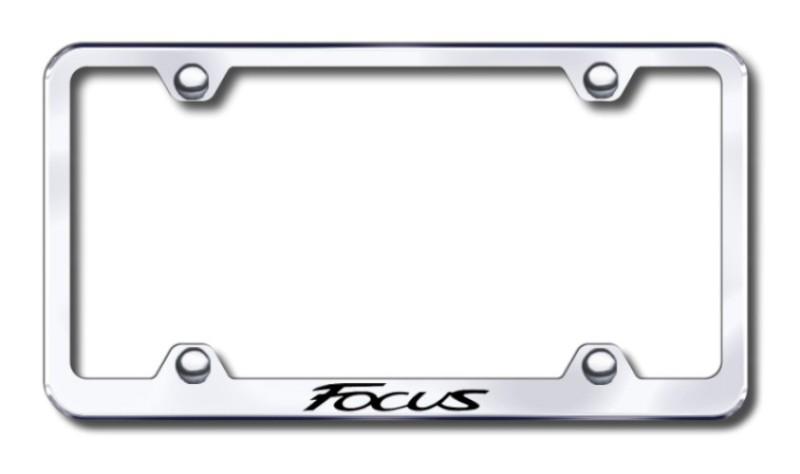 Ford focus wide body  engraved chrome license plate frame -metal made in usa ge