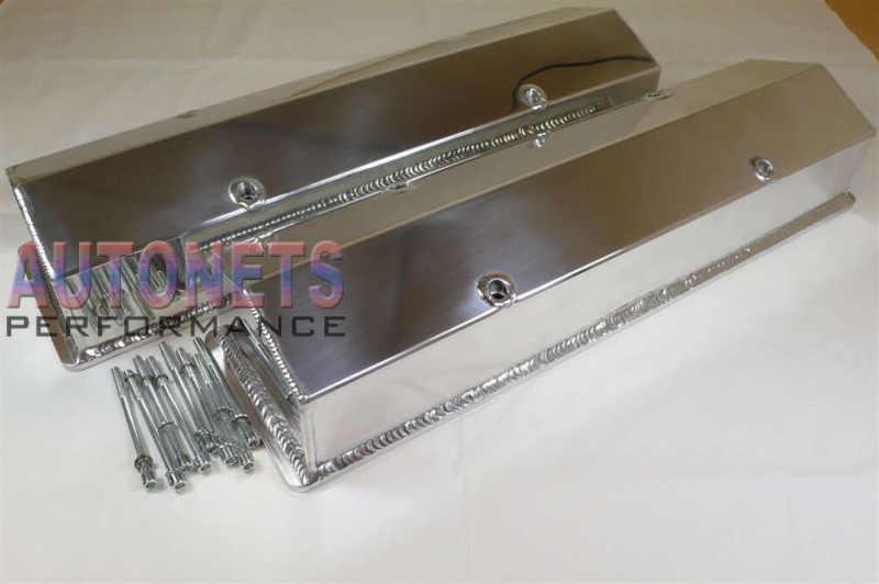 1958-86 Small Block Chevy 283-350 Tall Recessed Polished Aluminum Valve Covers