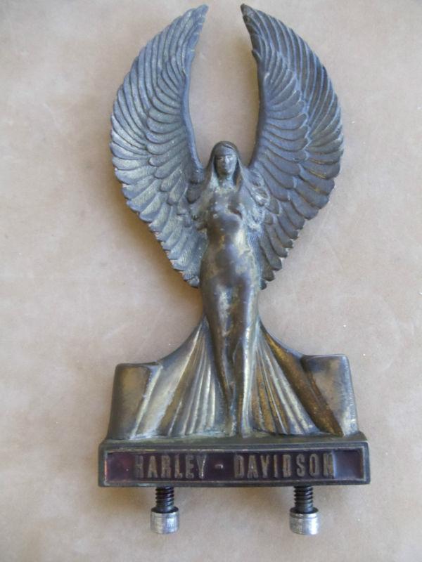 Find Angel Sissy Bar Emblem Vintage Harley Davidson Nude Wings Art Deco