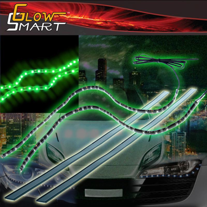 Led car light strip waterproof -2 x 16" 18 green smd bk