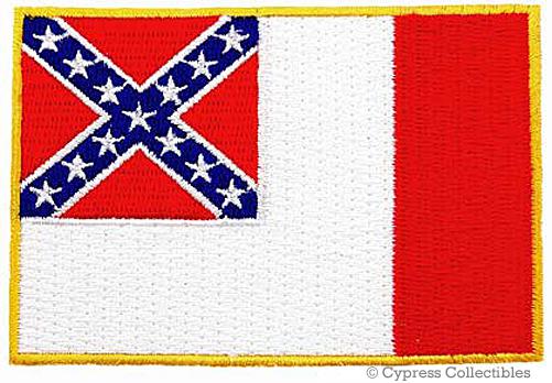 Confederate flag biker patch rebel southern embroidered iron-on third csa