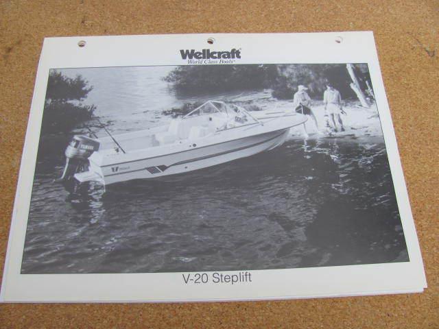 1992 wellcraft world class boat v-20 steplift photo/specs & parts list manual