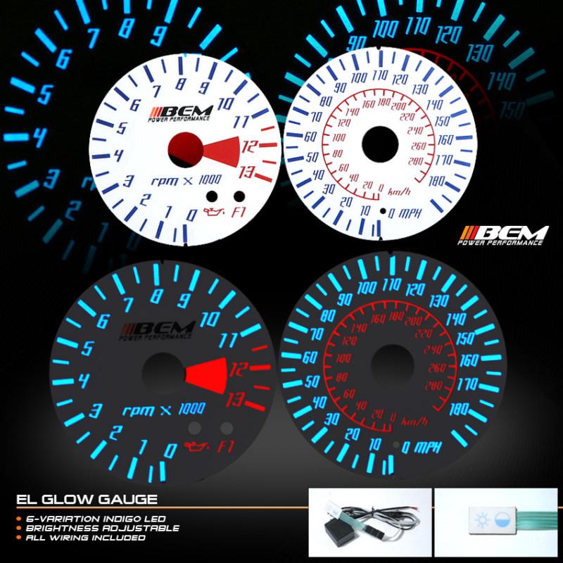 2001-2006 kawasaki zx12r reverse glow gauge tachometer speedometer face kit