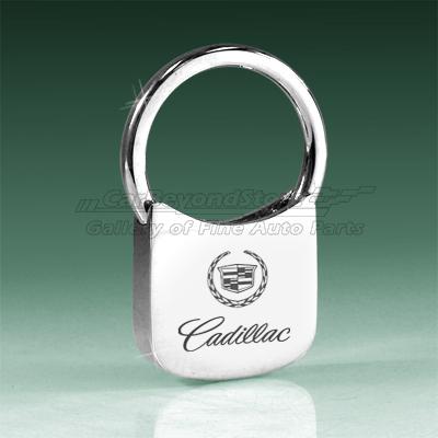 Cadillac logo chrome plated key chain, keychain, key ring, licensed + free gift