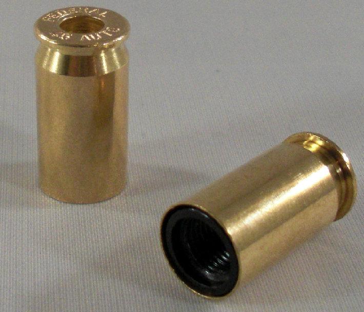 2 real brass "45 auto acp" bullet valve stem caps for motorcycle cars trucks atv