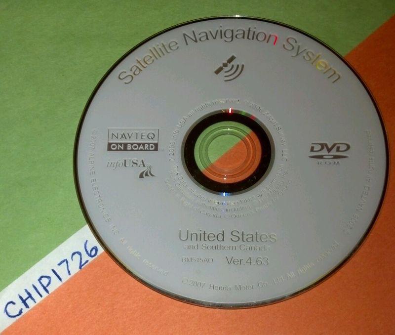 4.63 white honda navigation dvd 2006 2007 2008 accord exl ex sedan coupe map 