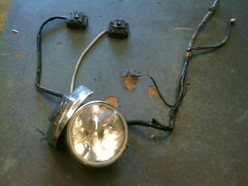 Ironhead sportster used hd parts black headlight bucket assy w switches & visor