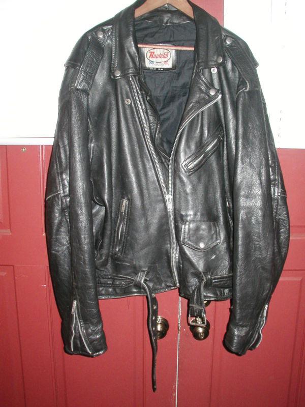 Vintage route 66 xxl big man classic supple leather motorcycle jacket size 58 