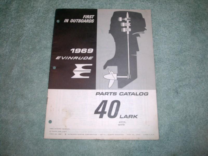 1969 evinrude 40hp lark  parts catalog