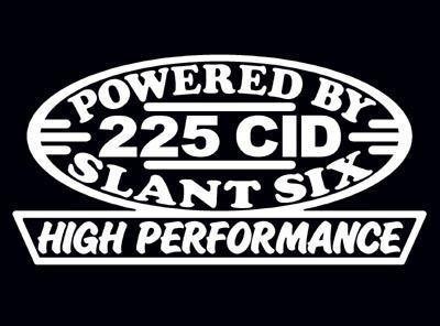 2 high performance 225 cid decal set hp inline slant 6 engine emblem stickers