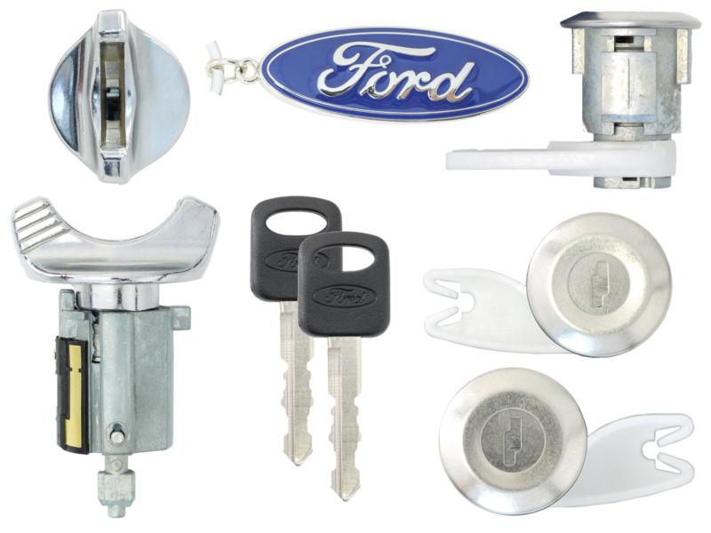 Ford econoline 1992-1995 - ignition lock & 4 door lock cylinder set - 2 new keys