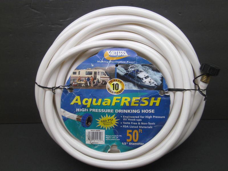 New 50ft aquafresh high pressure white rv drinking hose taste free 1/2" 160 psi