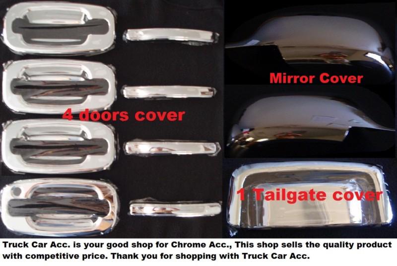 00-06 chevy tahoe suburban gmc yukon chrome 4 door handle mirror tailgate covers