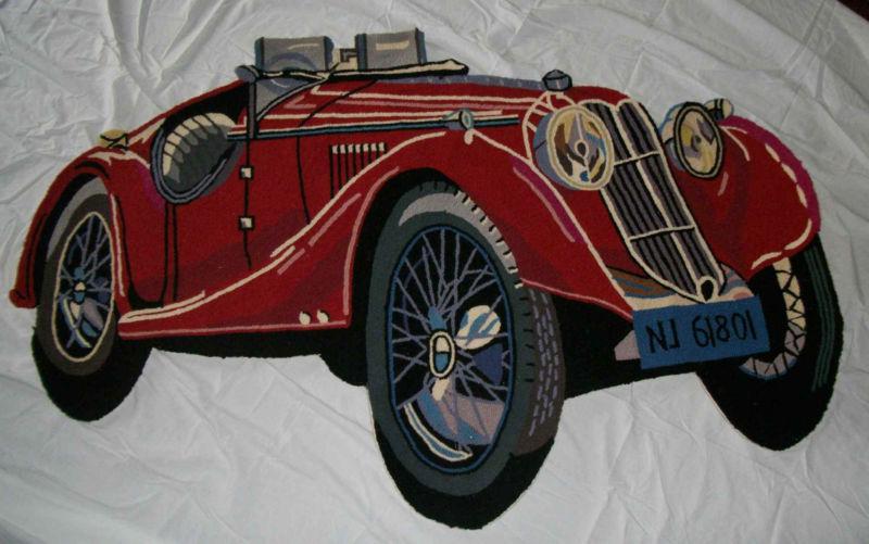  classic old sports car convertible rare large rug/wall**** collectible*****  
