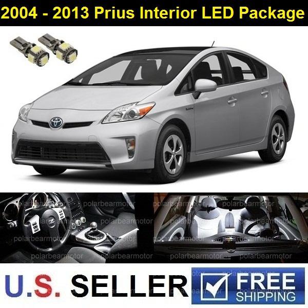 2010-2013 toyota prius c v interior smd led lights package deal combo 8pcs white