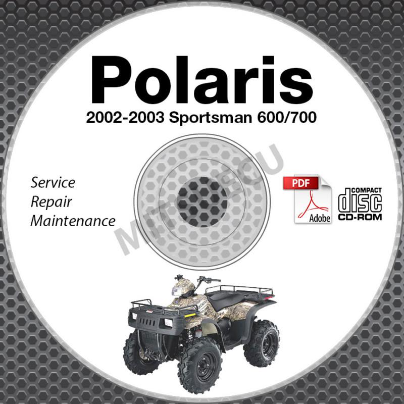2002-2003 polaris sportsman 600 / 700 service manual cd rom atv