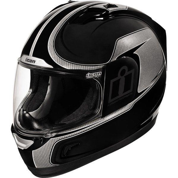 Black l icon alliance reflective full face helmet