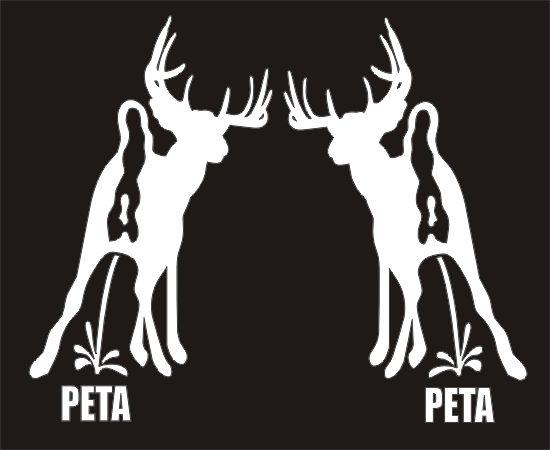  whitetail deer hunting buck pee on peta vinyl decal sticker