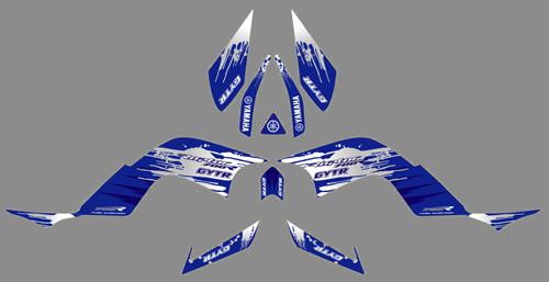 Yamaha gytr raptor 700r blue drip graphics decals kit 06 07 08 09 10 11 12 13