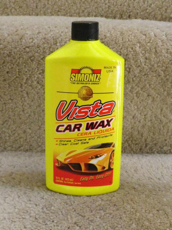 New*simoniz vista car wax liquid 16 fl oz (473 ml) shines, cleans and protects