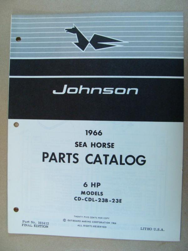 1966 omc johnson 6 hp models cd cdl 23b 23e outboard motor parts catalog 381412
