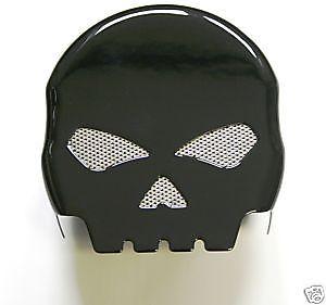 Black skull profile replacement horn cover for harley-davidson