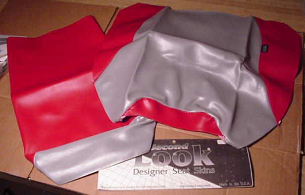 1996 kawasaki zx-6r 2-pc seat cover skins red/gray second look 