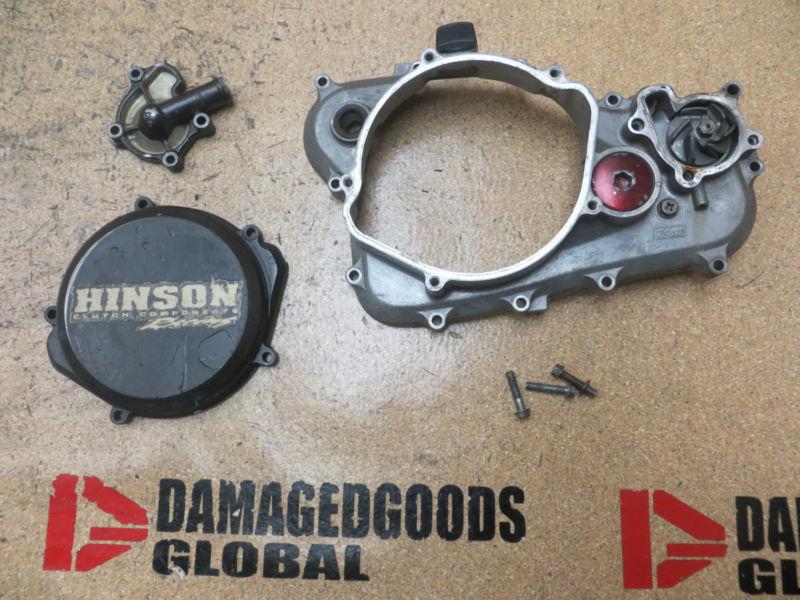 2004 04 crf250r crf 250r crf250 250 engine clutch water pump side cover covers