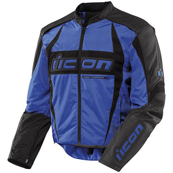 Icon arc blue black textile leather jacket new xlarge xl