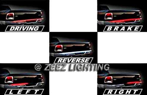 60" red led tailgate light bar strip tail-gate turn signal brake reverse white k